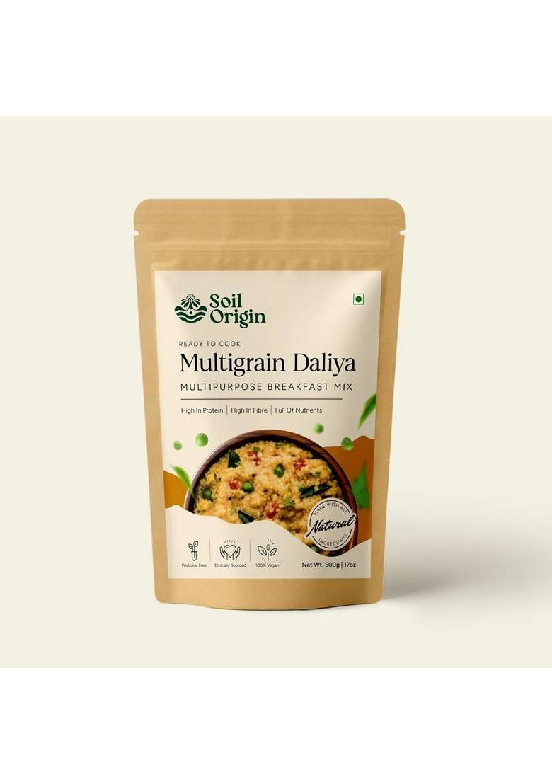 Soil Origin Multigrain Daliya | Rich In Fiber & Protein | Nutrition Rich - 500 Gm - Indya
