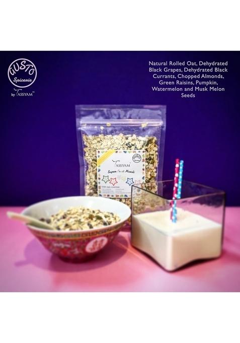 Tassyam Super Fruit Muesli 250 Grams | Natural Rolled Oats + Dehydrated & Dried Fruits