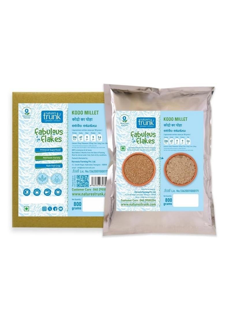 Nature'S Trunk Kodo Millet Flakes 800Gm | Arikelu/Varagu Aval Healthy Breakfast Cereal | Quick Cook Grain For Breakfast (Pack Of 1)