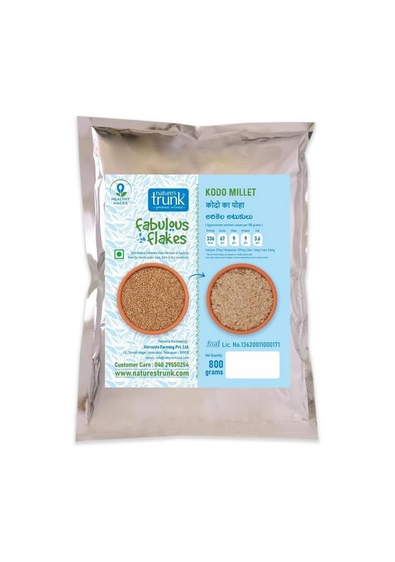 Nature'S Trunk Kodo Millet Flakes 800Gm | Arikelu/Varagu Aval Healthy Breakfast Cereal | Quick Cook Grain For Breakfast (Pack Of 1)