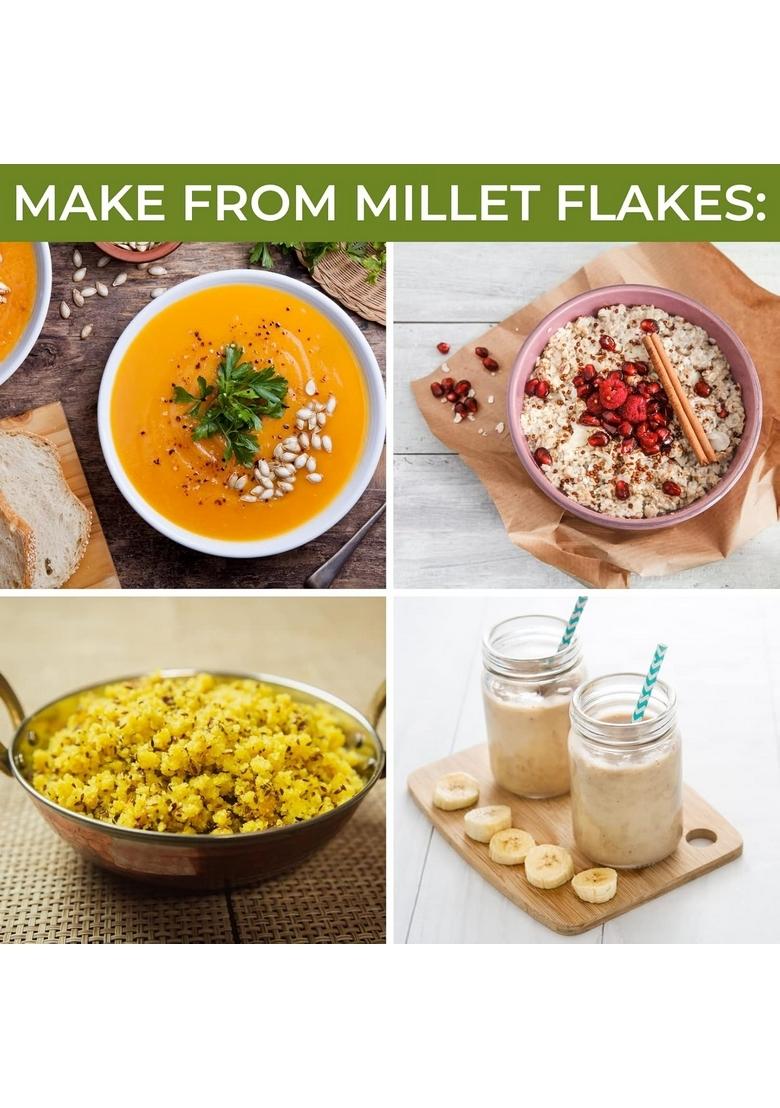 Golden Millets Little Millet Flakes | Healthy Millet Flakes | Millet Flakes Gluten-Free | No Preservative | High Calcium&High Fibre 500Gm