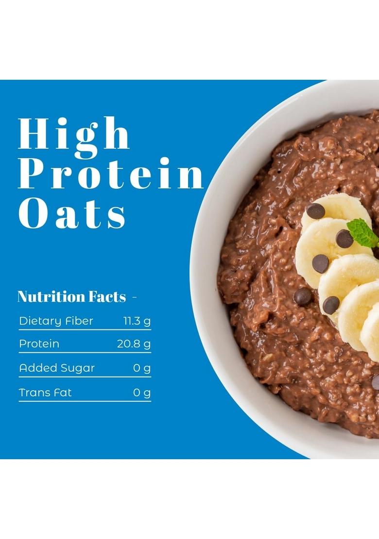 First Diet Nutrition Dark Chocolate High Protein Oats | 100% Natural | Energy Boosting Breakfast | Gym & Fitness Meal | No Refined Sugar | 500G