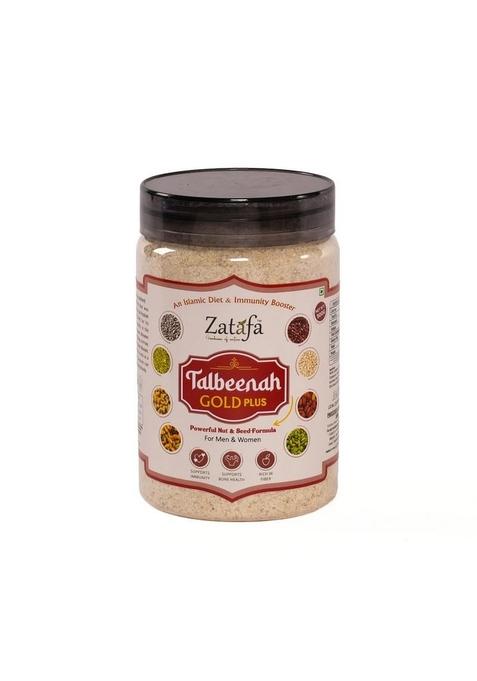 Zatafa Talbina Gold With Dry Fruits & 5 Super Seeds | Healthy Breakfast Cereal | Barley Dry Fruits Mix | Talbina/Talbeena Sunnah Food | Nutrient-Rich, Natural & Delicious Breakfast Option - 300G
