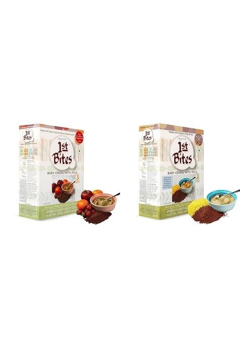 1St Bites - Ragi, Strawberry & Apple Powder (10 Months - 24 Months) Stage - 3, 300G + 1St Bites - Ragi & Dal (8 Months - 24 Months) Stage - 2, 300G
