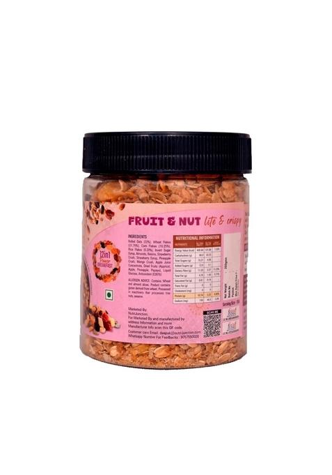 Nutrijunction Muesli Fruit, Nut & Seeds | High Fibre, No Cholesterol, No Trans Fat | Crunchy Muesli With Almonds, Raisins, Oats & Seeds | Wholesome & Natural Mix-(2 Jar* 200G)