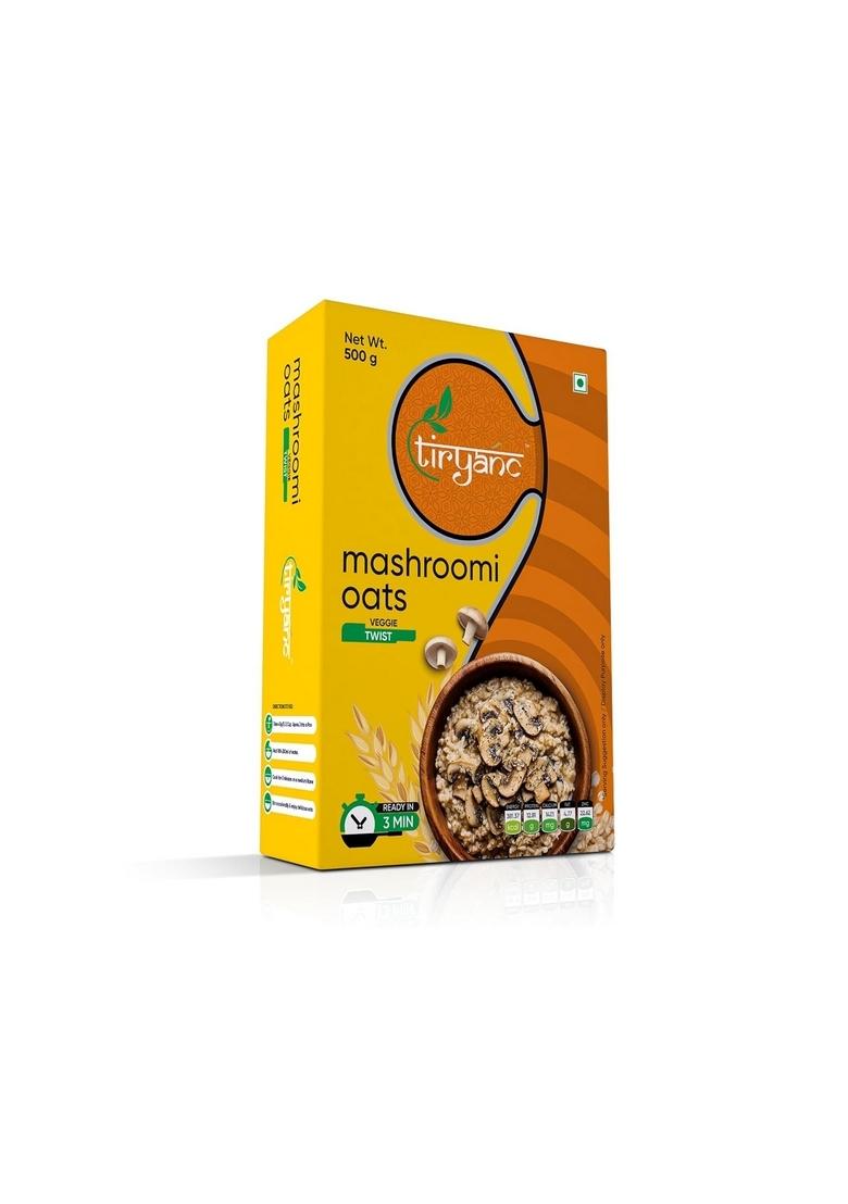 Tiryanc Natural Mashroomi Oats | Tasty, Anytime Snack | Ready In 3 Mins | No Maida, No Added Preservatives | Oats Helps Manage Weight | Nutritious Breakfast Cereals (500G)