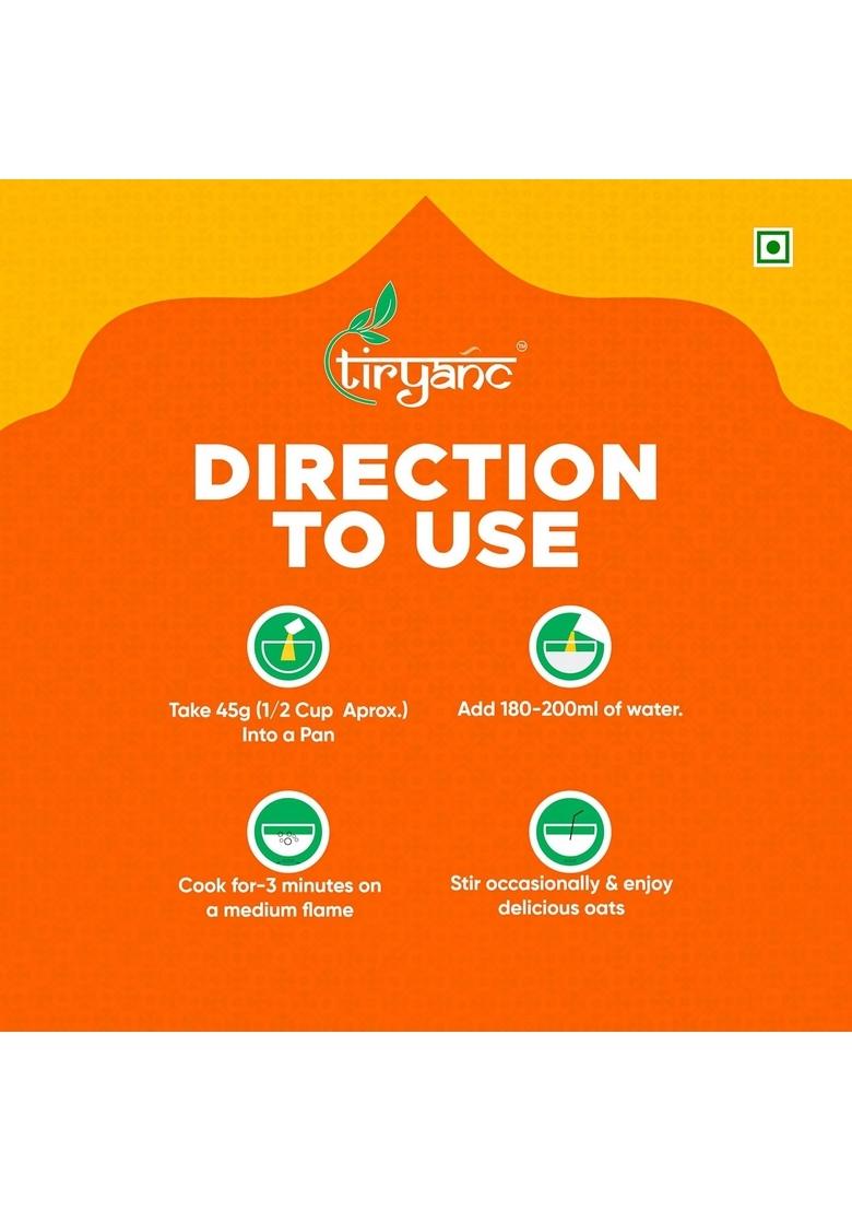 Tiryanc Natural Mashroomi Oats | Tasty, Anytime Snack | Ready In 3 Mins | No Maida, No Added Preservatives | Oats Helps Manage Weight | Nutritious Breakfast Cereals (500G)