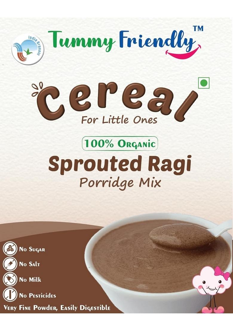 Tummyfriendly Foods Certified Organic Sprouted Ragi Powder For Babies, Kids. Rich In Calcium, Iron, Fibre & Micro-Nutrients. Sprouted Ragi For Baby. Sari Nachani Satva. No Sugar, No Salt, No Milk, No Chemicals, No Pesticides. 6 Month Baby Food. Baby Cerea