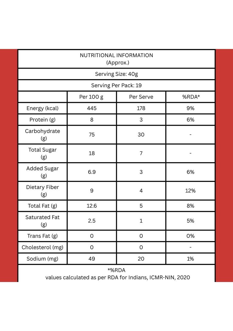 Scoopeat Multigrain Muesli | High Fiber Breakfast Cereal With Rolled Oats, Millets (Ragi & Jowar), Brown Rice Flakes, Almonds, Seeds, Cranberry & Raisins | No Refined Sugar, Preservatives Or Artificial Additives (750G)