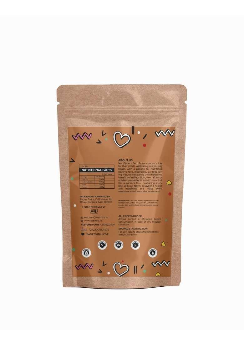 Nutrispoon Choco Fills Protein & Fibre Rich Breakfast | Baked | Supergrain | Superfood | Choco Fills Pops | Chocolate - 50 Gram - Indya