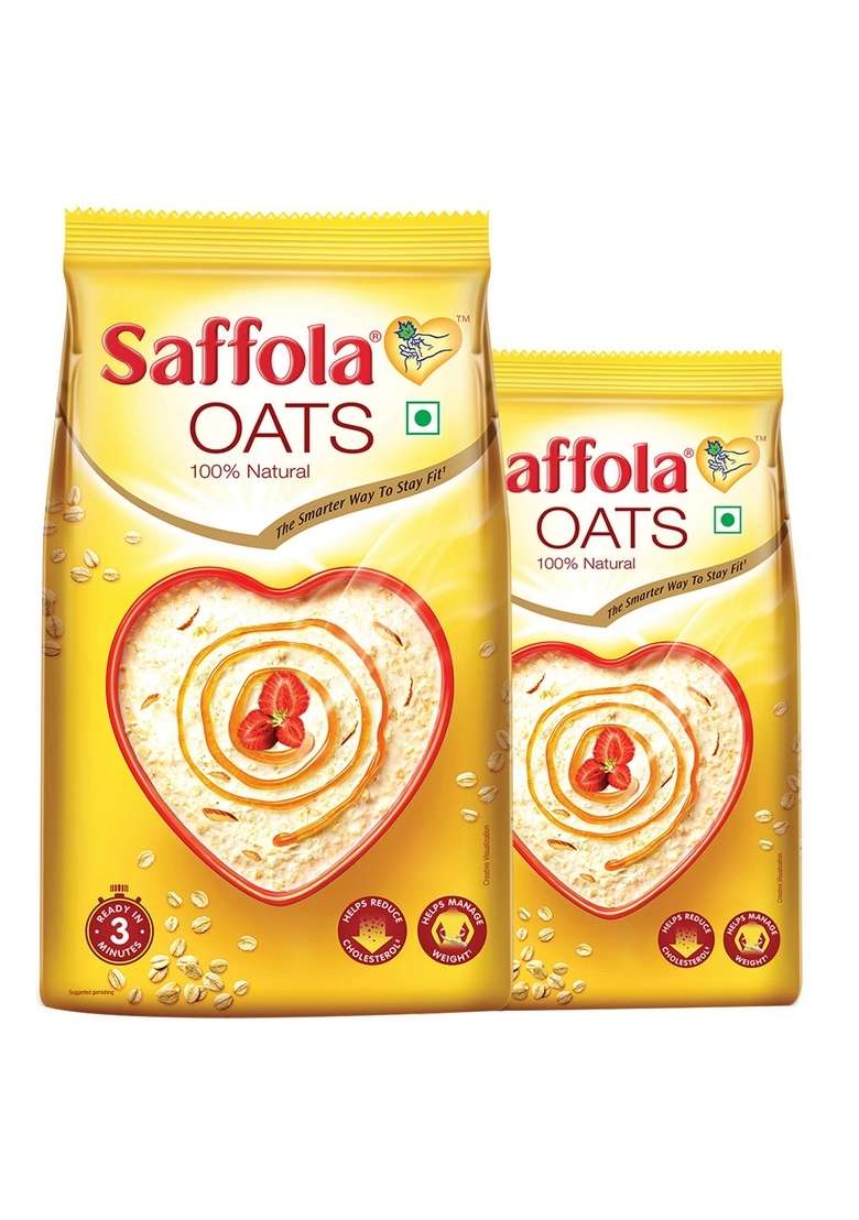 Saffola Oats 1 Kg With Free 400 Gm Masala Veggie Twist - Indya