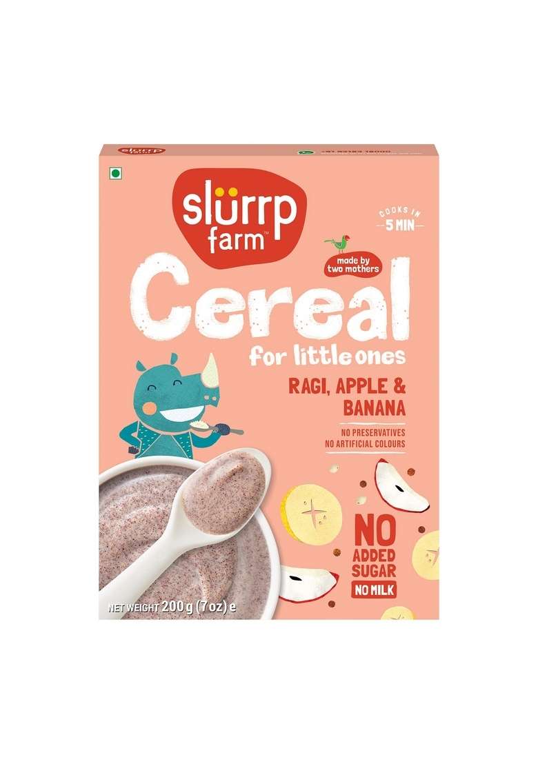 Slurrp Farm Ragi Apple Cereal With No Sugar | Real Banana| 200G Salt Almond And Banana - Indya
