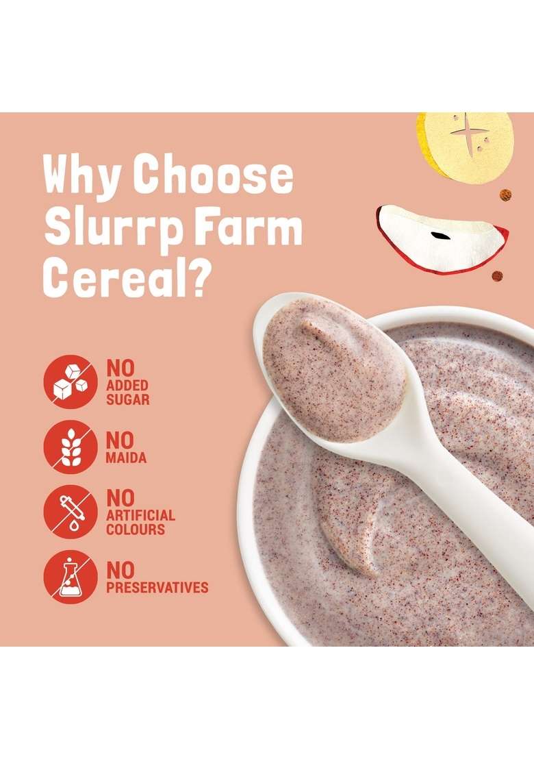 Slurrp Farm Ragi Apple Cereal With No Sugar | Real Banana| 200G Salt Almond And Banana - Indya