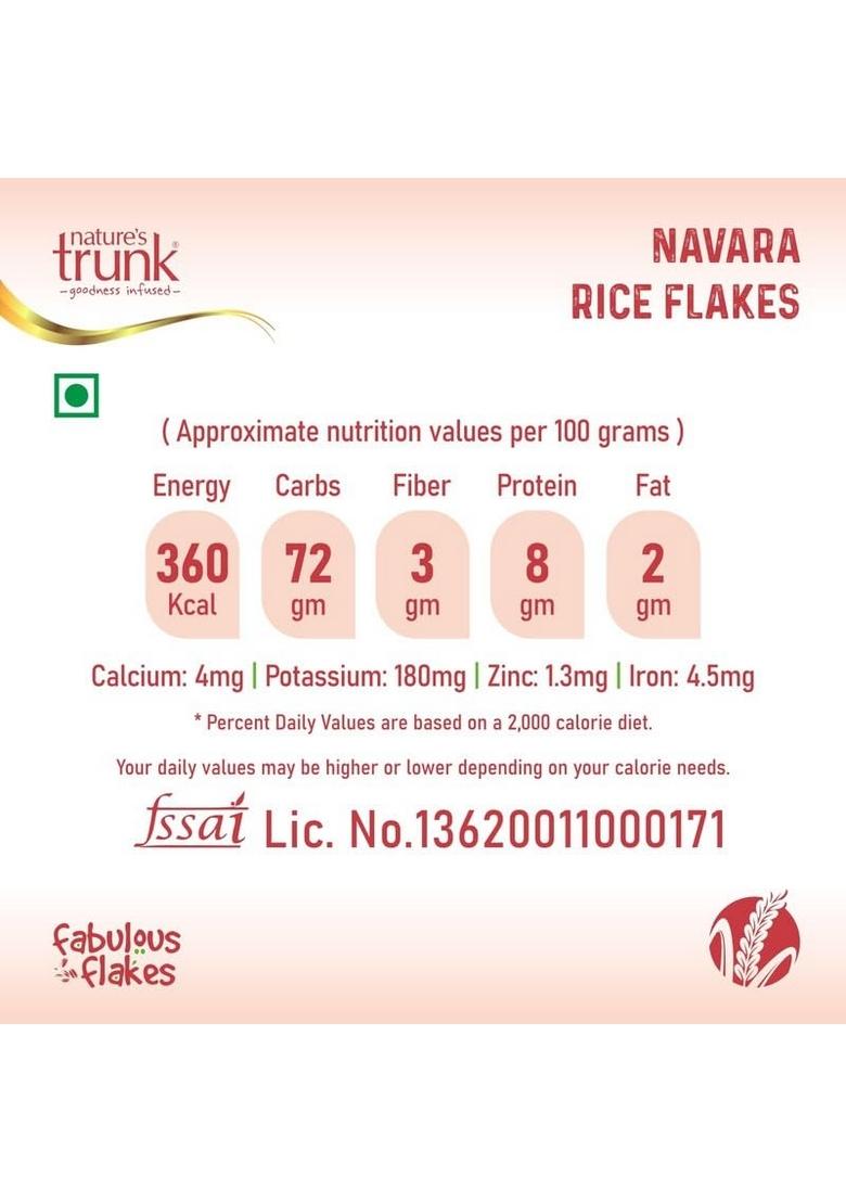 Nature'S Trunk Navara Red Rice Flakes 800Gm | Healthy Breakfast, Good For Digestion, Traditional Red Rice (Pack Of 1)