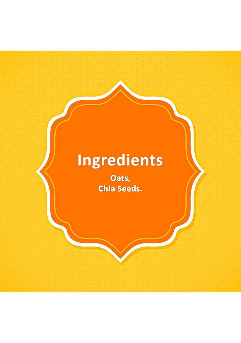 Tiryanc Natural Oats With Chia Seeds | Tasty, Anytime Snack | Ready In 3 Mins | No Maida, No Added Preservatives | Oats Helps Manage Weight | Nutritious Breakfast Cereals (500G)