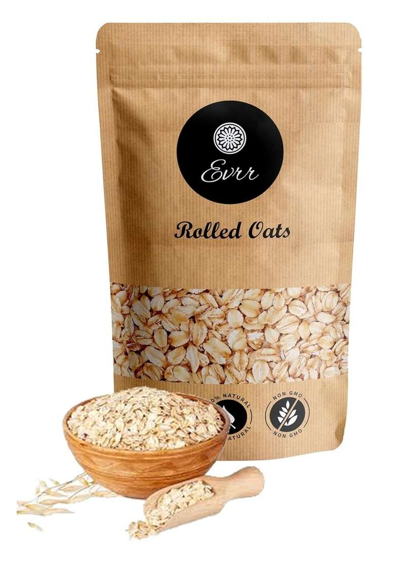 Evrr Rolled Oats 500Gm- Gluten Free Organic Diet Food For Weight Loss, Perfect For Breakfast Enthusiasts. - Indya