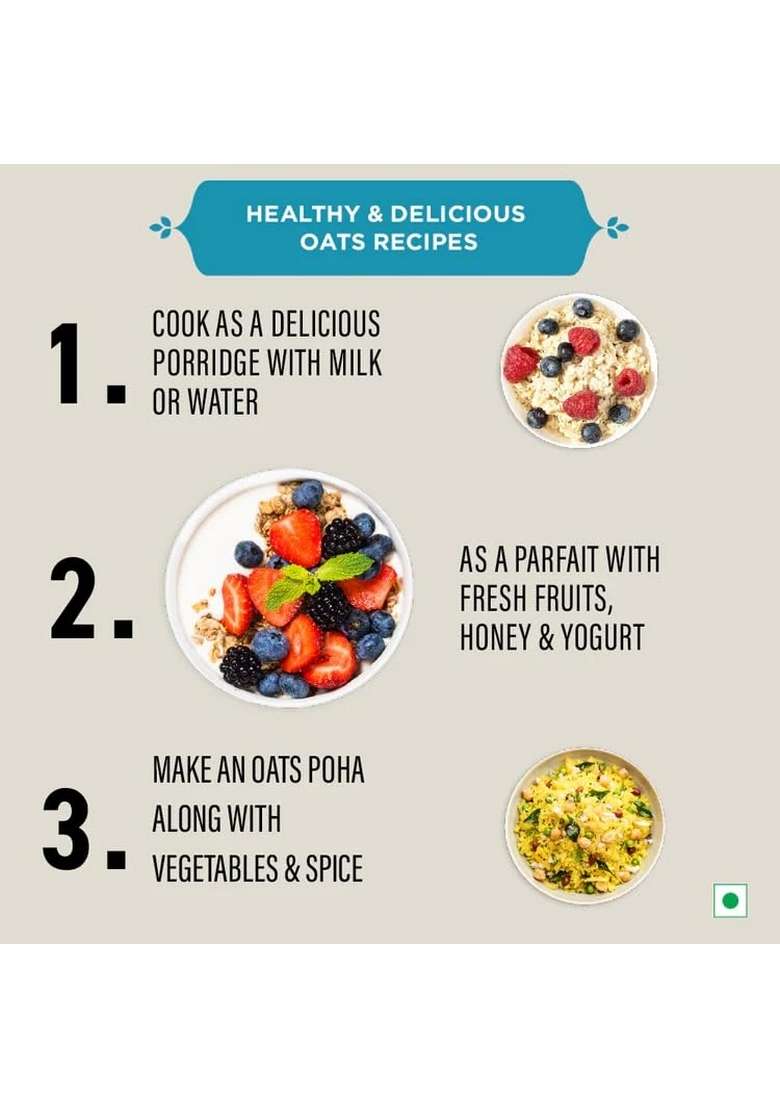 Evrr Rolled Oats 500Gm- Gluten Free Organic Diet Food For Weight Loss, Perfect For Breakfast Enthusiasts. - Indya