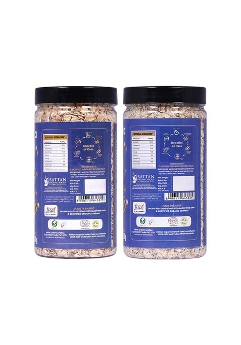 Nutriorg Organic Rolled & Instant Oats, 400G (Combo Of 2) | Healthy Breakfast | Weight Management