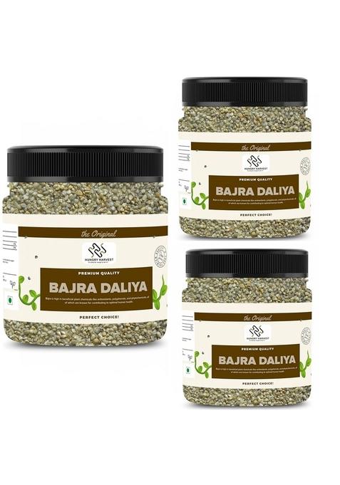 Hungry Harvest Bajra Daliya (Pearl Millet Porridge)| With Omega-3 Fats| For Weight Loss & Digestive Health| Rich In Nutrients| Jar Pack| (900 Grams (Pack Of 3 Of 300 Grams))