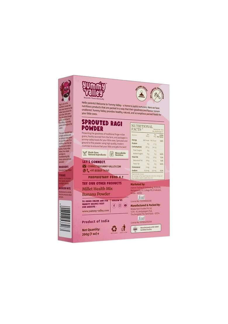 Yummy Valley Sprouted Ragi And Raw Banana Powder, Instant Healthy Wholesome Food, Pack Of 2 (200Gm*2) - Indya