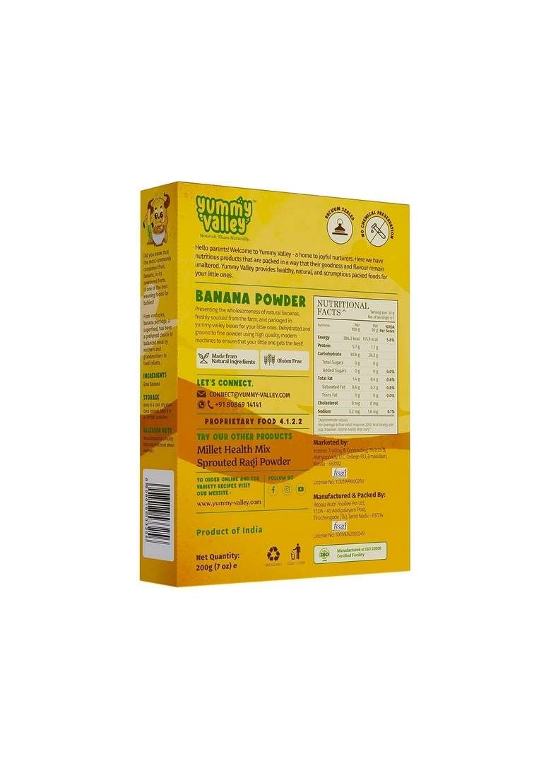 Yummy Valley Sprouted Ragi And Raw Banana Powder, Instant Healthy Wholesome Food, Pack Of 2 (200Gm*2) - Indya