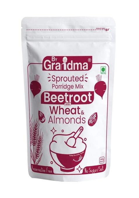 Bygrandma Beetroot Cereal Mix Sprouted Cereal Mix For Children | Organic Sprouted Cereal Mix Beetroot Flavor | Preservative Free Multigrain Sprouted Cereal Mix