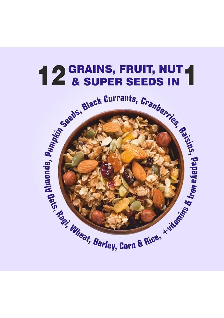 Modinuts Nuts & Seeds Muesli | Loaded With Goodness Of Grains, Nuts, Seeds, Oats, Ragi Flakes, Wheat, Corn, Almond, Whole Rice Flakes, Sunflower Seeds, Sesame Seeds, Watermelon Seeds, Pumpkin Seeds