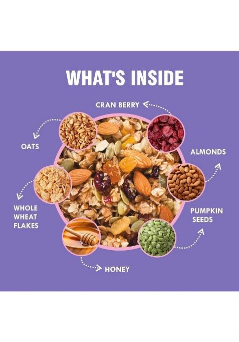 Modinuts Nuts & Seeds Muesli | Loaded With Goodness Of Grains, Nuts, Seeds, Oats, Ragi Flakes, Wheat, Corn, Almond, Whole Rice Flakes, Sunflower Seeds, Sesame Seeds, Watermelon Seeds, Pumpkin Seeds