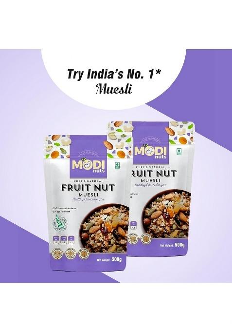 Modinuts Nuts & Seeds Muesli | Loaded With Goodness Of Grains, Nuts, Seeds, Oats, Ragi Flakes, Wheat, Corn, Almond, Whole Rice Flakes, Sunflower Seeds, Sesame Seeds, Watermelon Seeds, Pumpkin Seeds