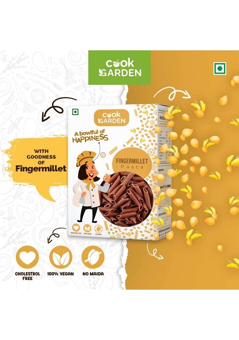 Cookgarden No Added Sugar Muesli 400G & Finger Millet/Ragi Pasta 300G | Healthy Protein Food & Breakfast Cereal - Indya