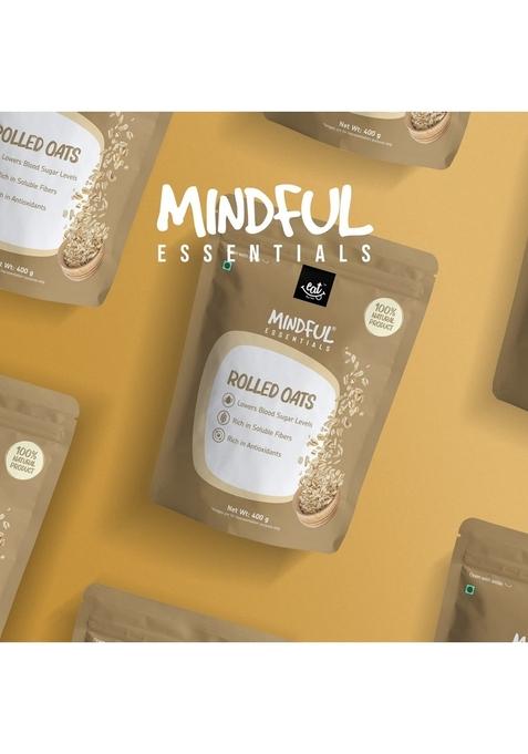 Eat Anytime Mindful Healthy Rolled Oats | Gluten Free | No Preservatives | Rich In Soluble Fibers & Antioxidant | Loaded With Minerals & Vitamins | Healthy Snack For Breakfast & Diet | Rolled Oats