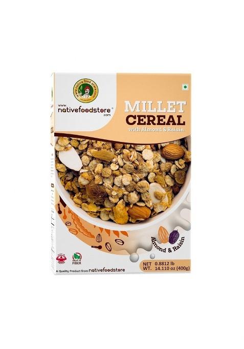 Nativefoodstore Millet Muesli Millet With Almond And Resins-400Gms
