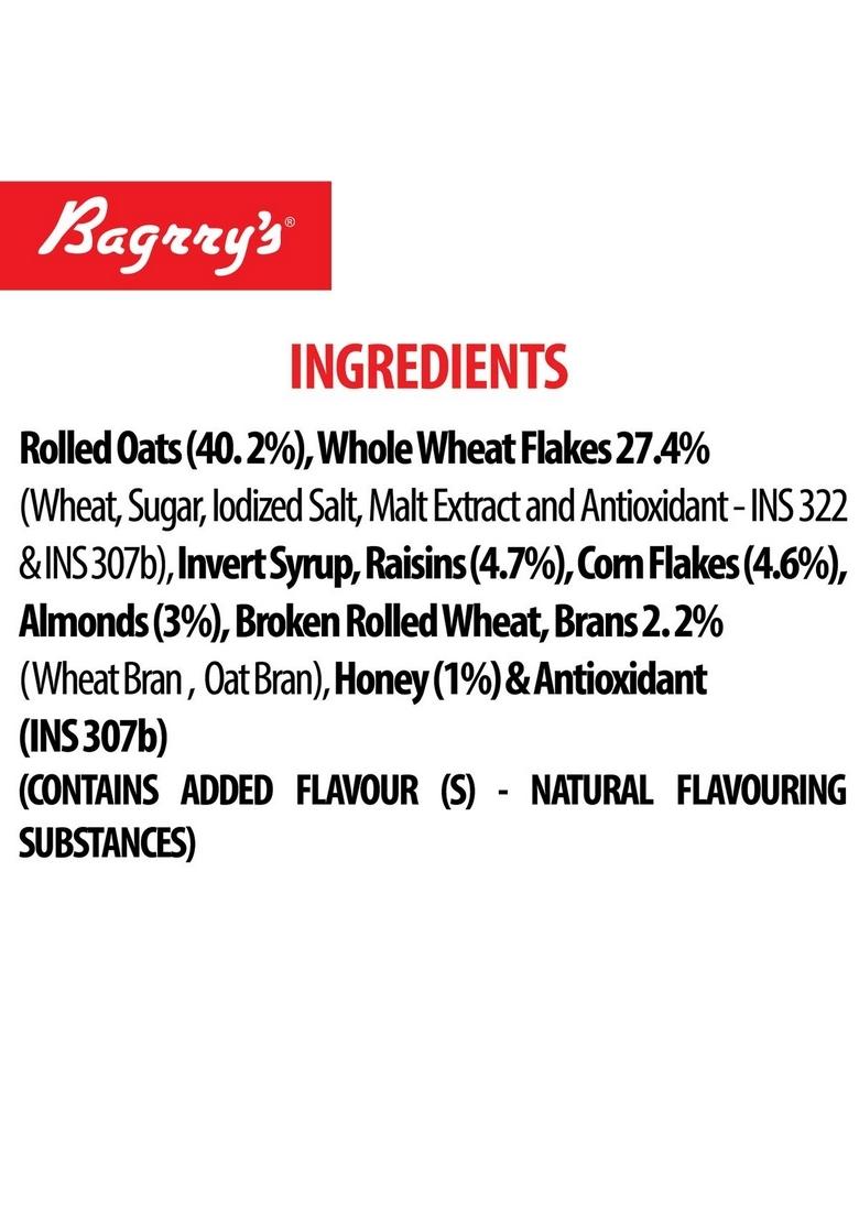 Bagrry'S No Added Sugar Crunchy Muesli Jar, 1000G And Bagrry'S Crunchy Muesli Crunchy Oat Clusters With Almonds,Raisins & Honey, 1000G