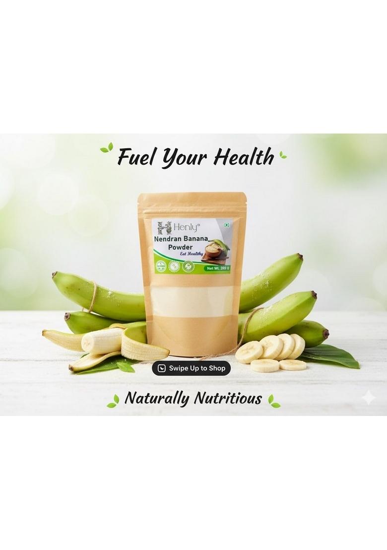 Henly Raw Banana Flour 100% Natural, Gluten-Free, Vegan | High In Resistant Starch, Maintains Cholesterol & Blood Sugar | Perfect For Baking, Thickening, Smoothies, Pancakes 200G, Eat Healthy