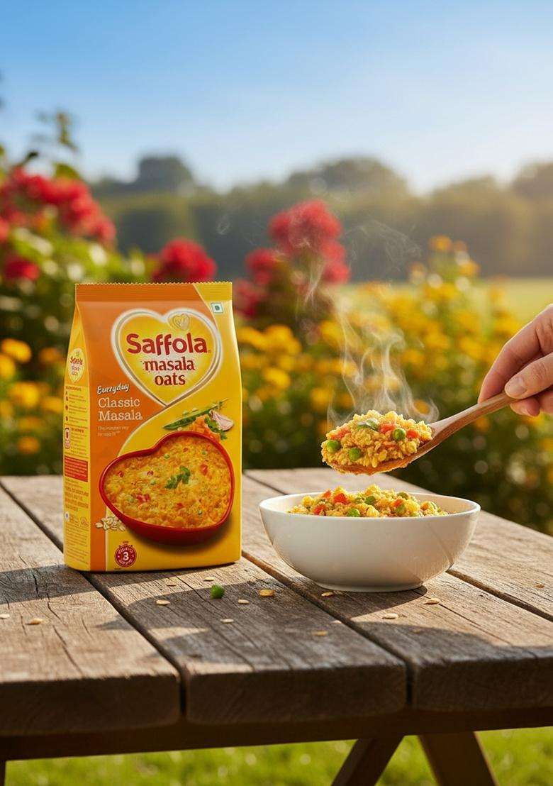 Saffola Masala Oats Tasty Evening Snack Classic 500G Veggie Twist - Indya