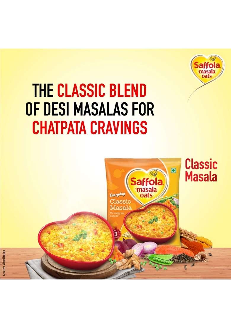 Saffola Masala Oats Tasty Evening Snack Classic 500G Veggie Twist - Indya
