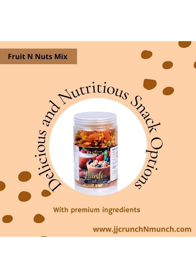 J J Crunch N Munch Muesli 21% Fruit, Nut & Seeds Millet & More (Each 250G) 5 Grains | Cereals For Breakfast Rich In Wholegrain, Crunchy Multigrain Protein, Source Of Fibre (Pack Of 2)