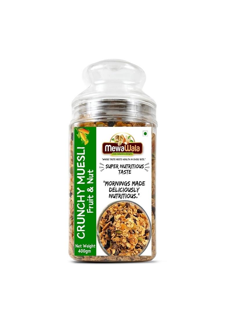 Mewawala Crunchy Muesli Fruit & Nut 400G | Super Nutritious Breakfast Cereal | Loaded With Dry Fruits & Grains | High Fiber & Protein | Ideal For Weight Management & Healthy Mornings