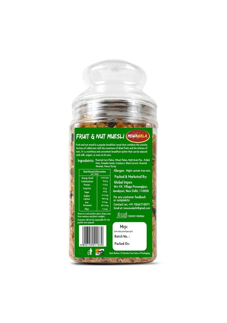 Mewawala Crunchy Muesli Fruit & Nut 400G | Super Nutritious Breakfast Cereal | Loaded With Dry Fruits & Grains | High Fiber & Protein | Ideal For Weight Management & Healthy Mornings