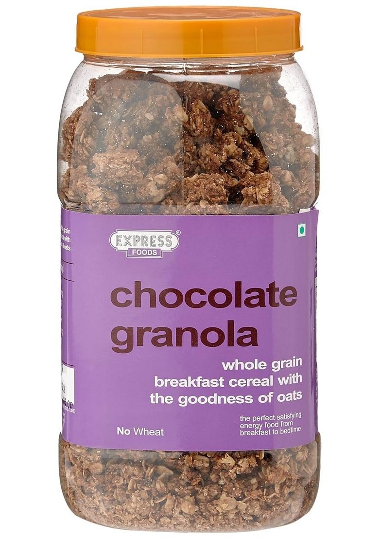 Express Foods Chocolate Granola Breakfast Cereal, 1Kg & Oat Granola Breakfast Cereal, 1Kg Combo