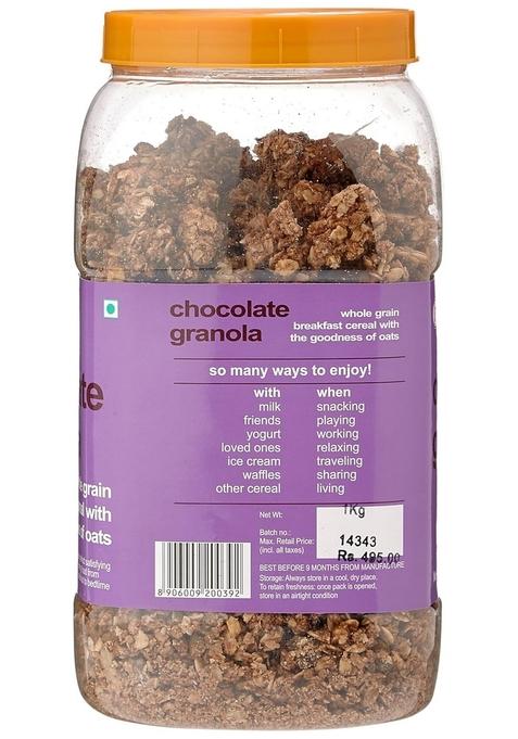 Express Foods Chocolate Granola Breakfast Cereal, 1Kg & Oat Granola Breakfast Cereal, 1Kg Combo