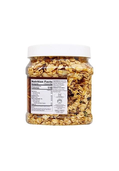 Tassyam Toasted Crunch Granola With Honey 500G | Oil-Free | Rolled Oats, Dehydrated & Dried Fruits