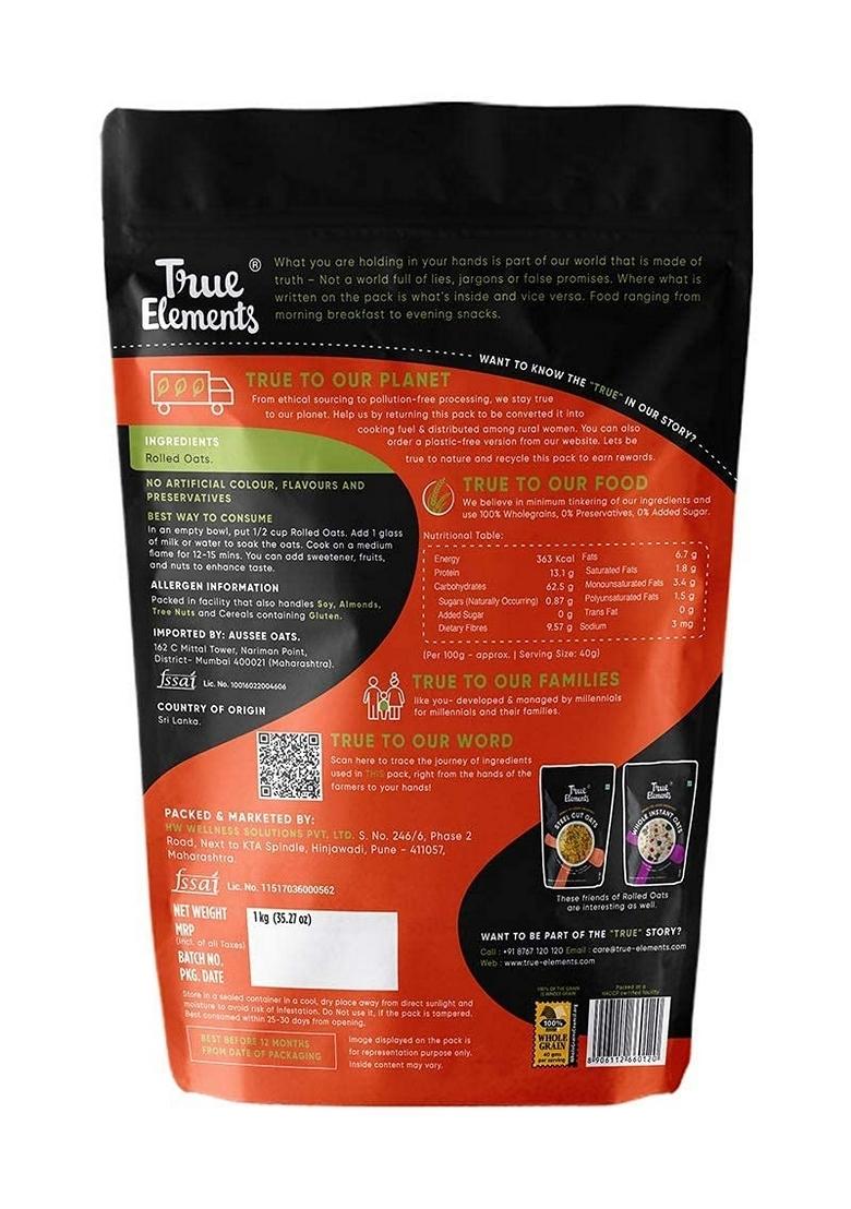 True Elements Rolled Oats Naturally Gluten Free 1 Kg