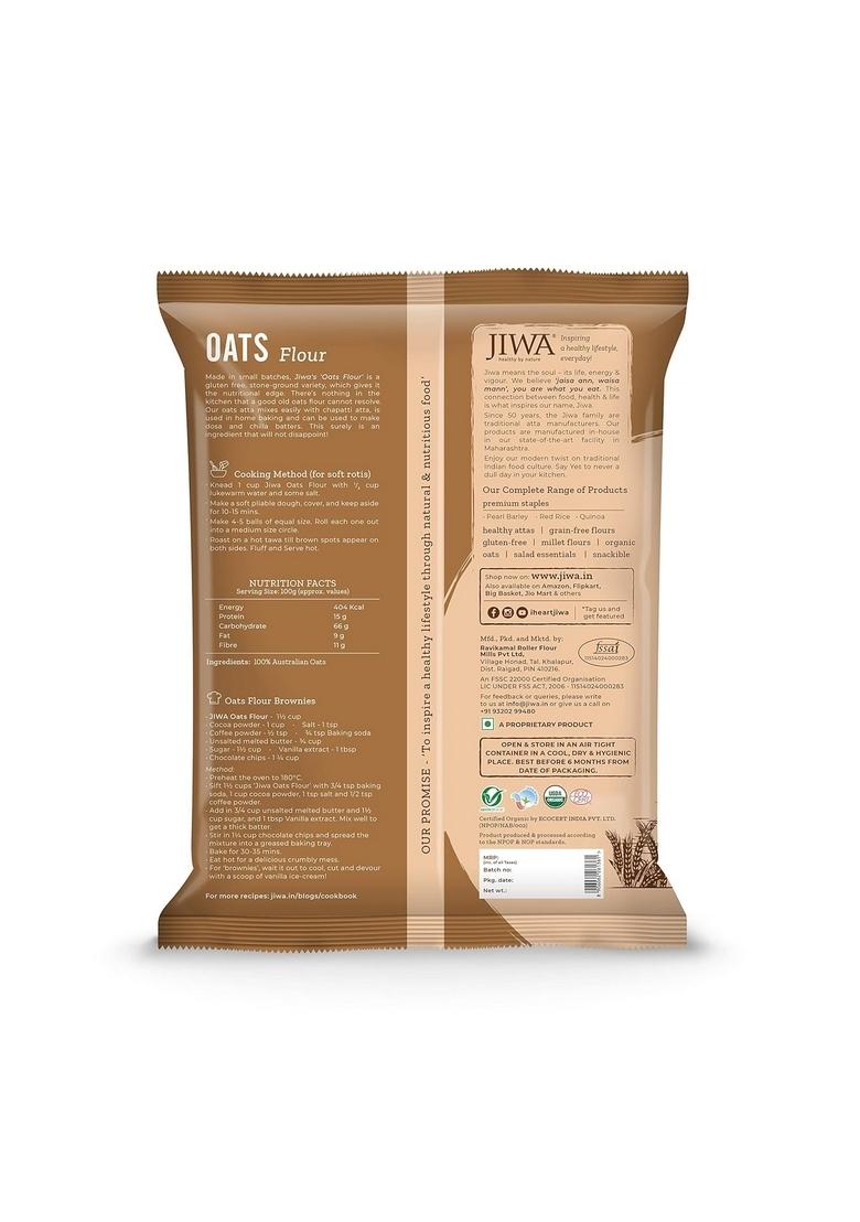 Jiwa Healthy By Nature Oats Flour, 900 G (Gluten Free) & Jiwa Healthy By Nature, Organic Bajri Flour, 1 Kg