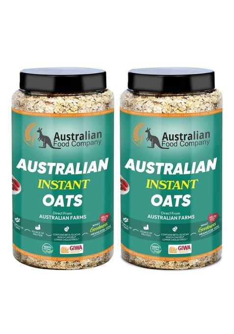 Australian Food Company - Premium Australian Instant Oats (Combo Offer 2 * 1.1 Kg), Ready To Cook, Gluten Free Oats With High Fibre, 100% Whole Grain, Non-Gmo