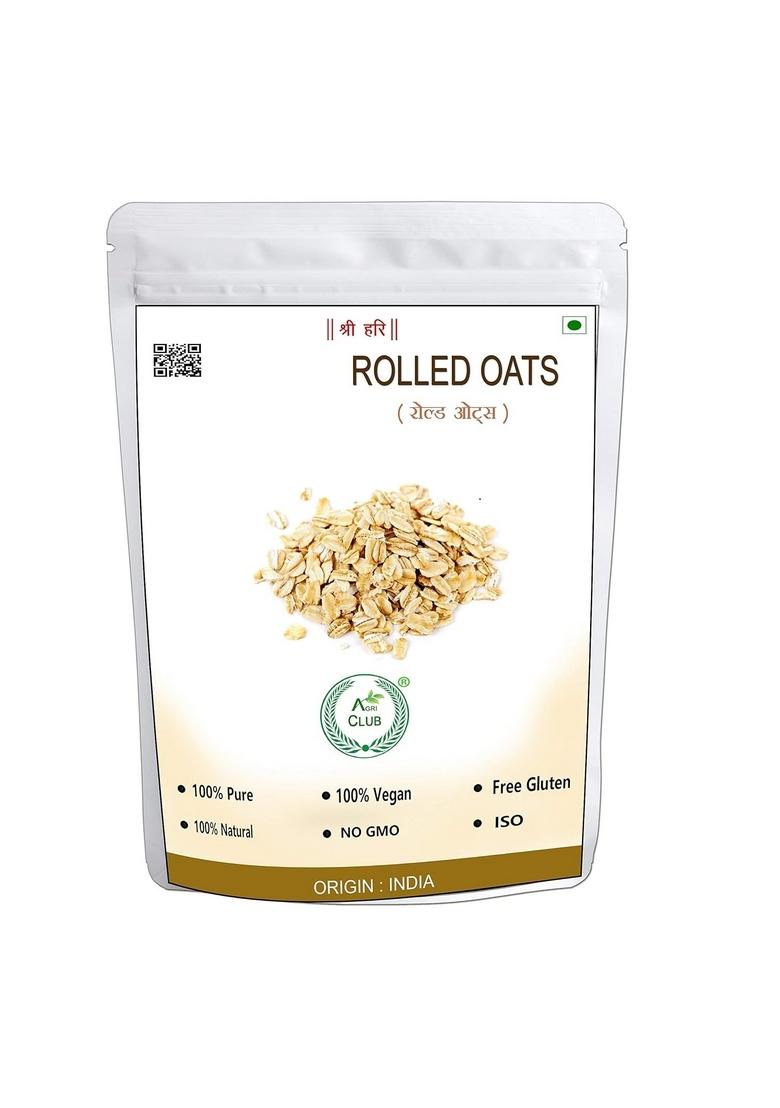 Rolled Oats 400Gm | Gluten Free Oats | Diet Food For Weight Loss | Breakfast Food | 100% Wholegrain Cereal | Agri Club