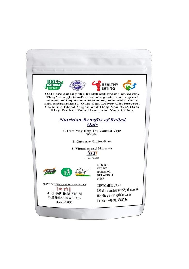 Rolled Oats 400Gm | Gluten Free Oats | Diet Food For Weight Loss | Breakfast Food | 100% Wholegrain Cereal | Agri Club