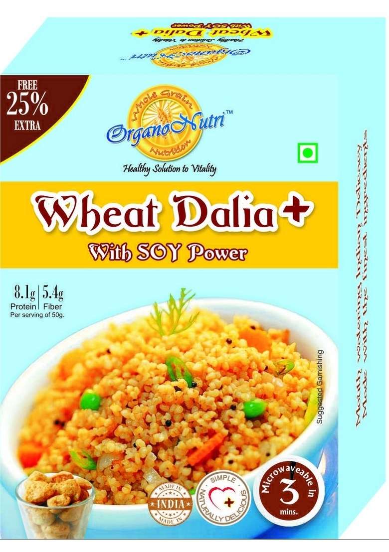 Organonutri Wheat Dalia Plus With Soy Power (400 Gms) Pack Of 2 Boxes - Indya