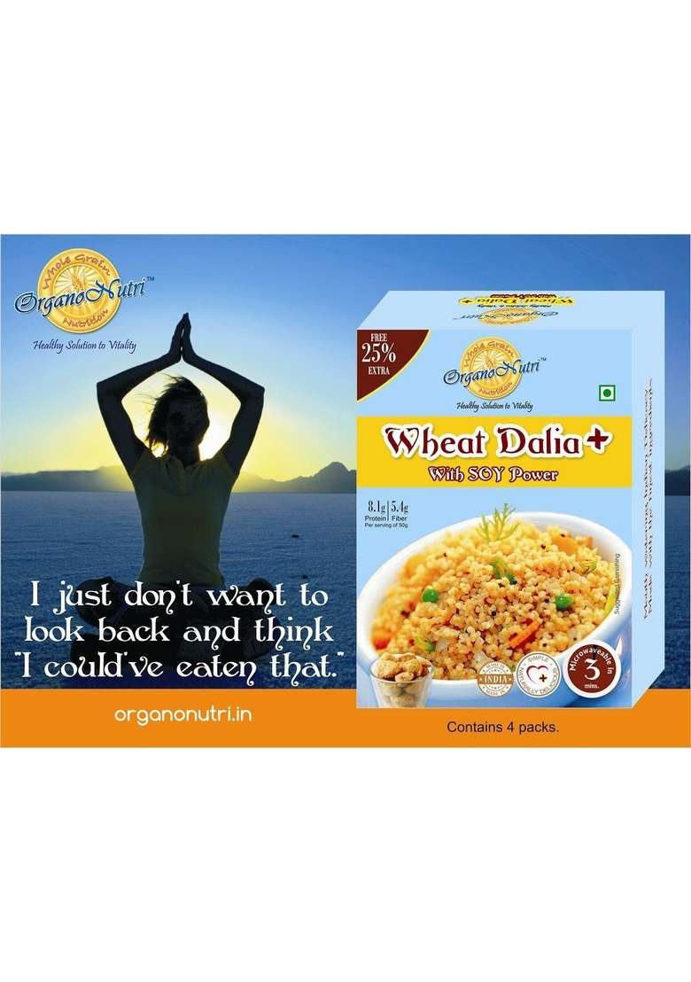 Organonutri Wheat Dalia Plus With Soy Power (400 Gms) Pack Of 2 Boxes - Indya