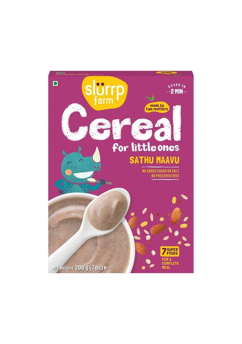 Slurrp Farm Sathu Maavu Multigrain Health Mix With The Goodness Of Ragi Dals Almonds| 200G Porridge Millet And Oats Powder 250 G - Indya